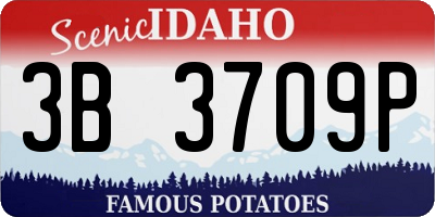 ID license plate 3B3709P