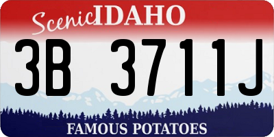 ID license plate 3B3711J