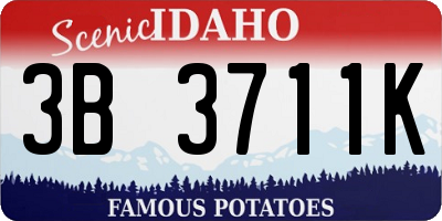 ID license plate 3B3711K