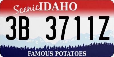 ID license plate 3B3711Z