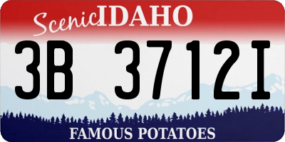 ID license plate 3B3712I