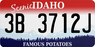 ID license plate 3B3712J