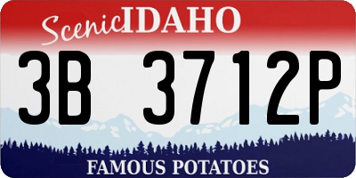 ID license plate 3B3712P