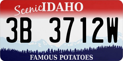 ID license plate 3B3712W