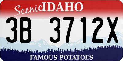 ID license plate 3B3712X