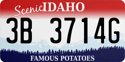 ID license plate 3B3714G