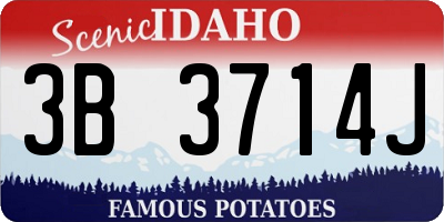 ID license plate 3B3714J
