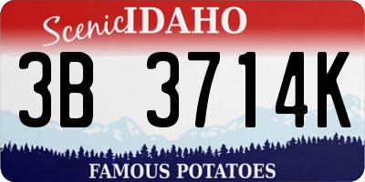 ID license plate 3B3714K