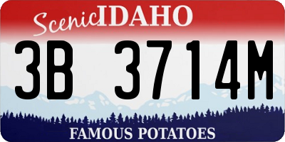 ID license plate 3B3714M