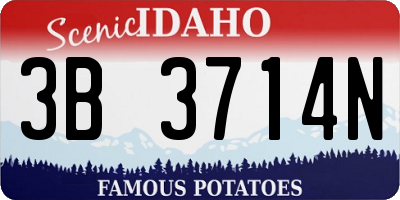 ID license plate 3B3714N