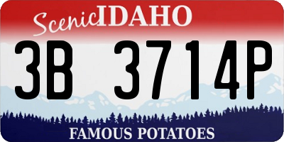 ID license plate 3B3714P