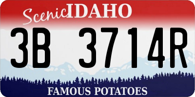 ID license plate 3B3714R