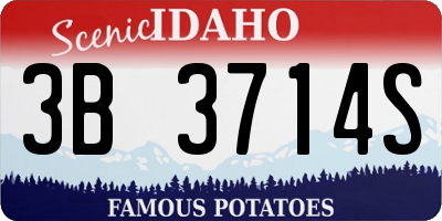 ID license plate 3B3714S