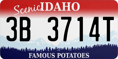 ID license plate 3B3714T
