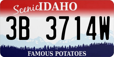 ID license plate 3B3714W