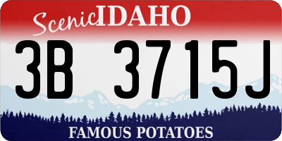 ID license plate 3B3715J