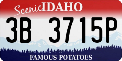 ID license plate 3B3715P