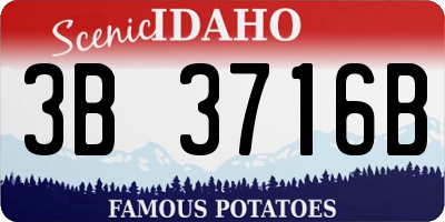 ID license plate 3B3716B