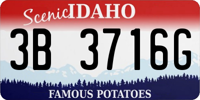 ID license plate 3B3716G