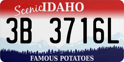 ID license plate 3B3716L