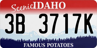 ID license plate 3B3717K