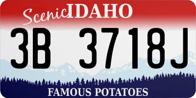 ID license plate 3B3718J