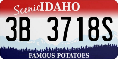 ID license plate 3B3718S
