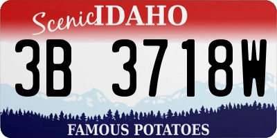 ID license plate 3B3718W
