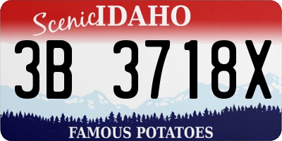ID license plate 3B3718X