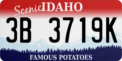 ID license plate 3B3719K