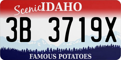 ID license plate 3B3719X