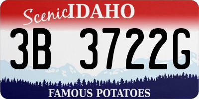 ID license plate 3B3722G