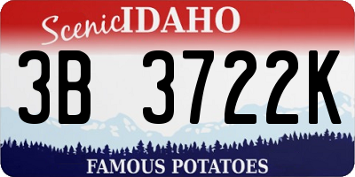 ID license plate 3B3722K
