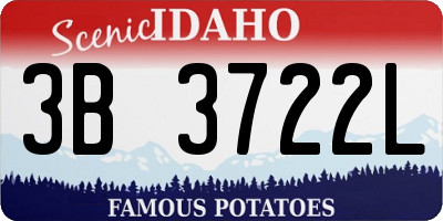 ID license plate 3B3722L