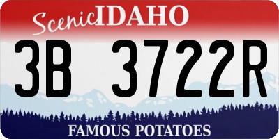 ID license plate 3B3722R