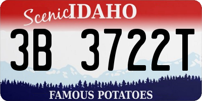 ID license plate 3B3722T