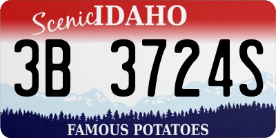 ID license plate 3B3724S