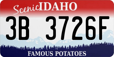 ID license plate 3B3726F