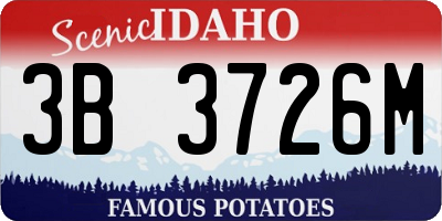 ID license plate 3B3726M