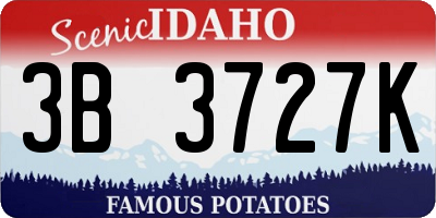 ID license plate 3B3727K