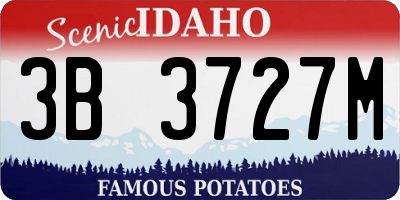 ID license plate 3B3727M