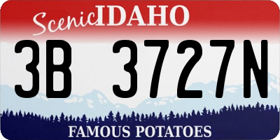 ID license plate 3B3727N