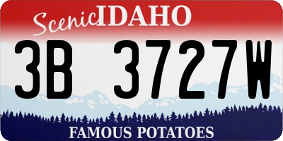 ID license plate 3B3727W