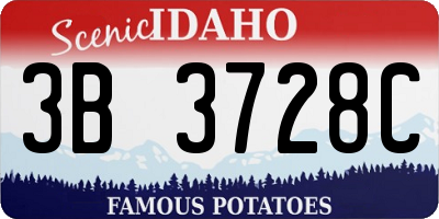 ID license plate 3B3728C
