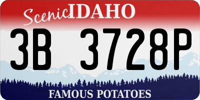 ID license plate 3B3728P