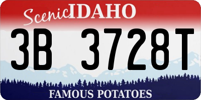 ID license plate 3B3728T