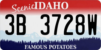 ID license plate 3B3728W