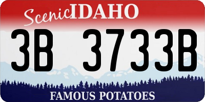 ID license plate 3B3733B
