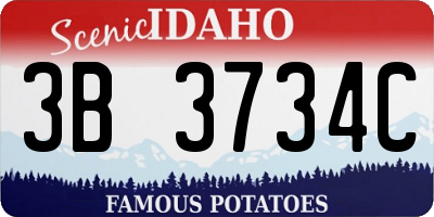 ID license plate 3B3734C