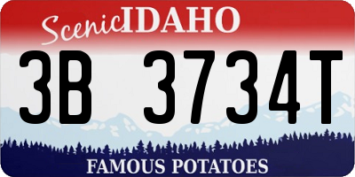 ID license plate 3B3734T